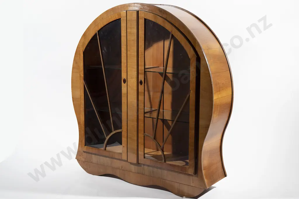 Art Deco walnut display cabinet Image 1++