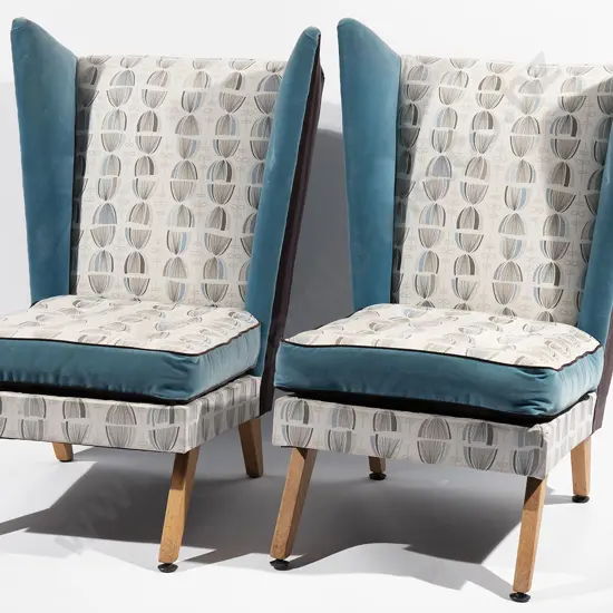 Pair of 1950s Wingback Armchairs