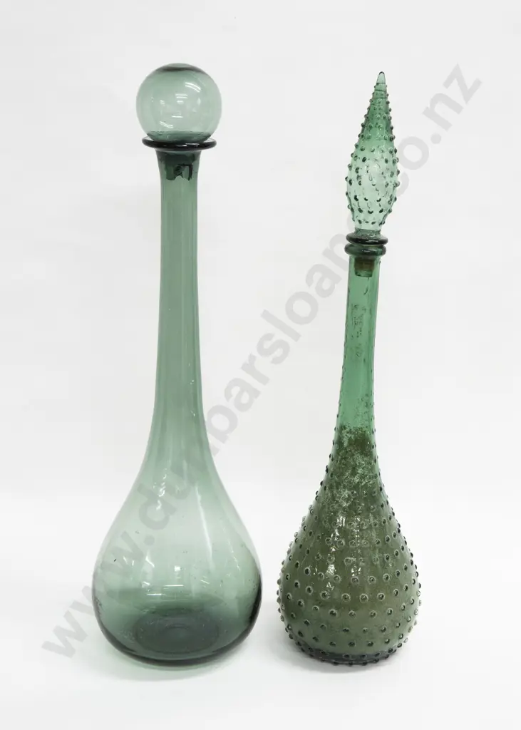 Two Victorian Art Glass Decorative Decanters (a/f) Image 1++