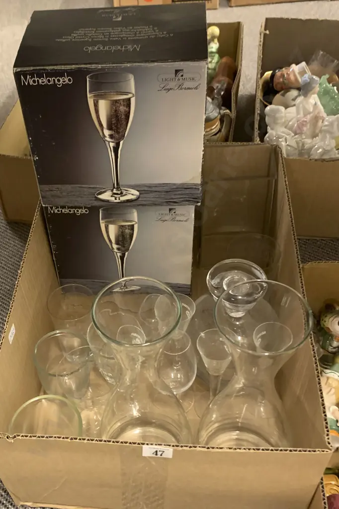 Quantity of Assorted Glassware including Decanters and Boxed Glassware Image 1++