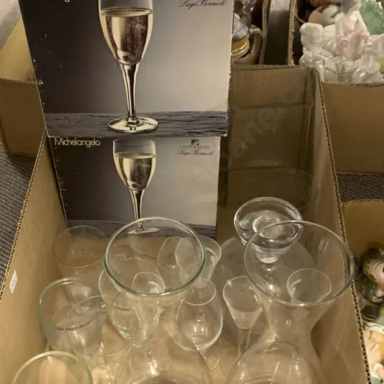 Quantity of Assorted Glassware including Decanters and Boxed Glassware