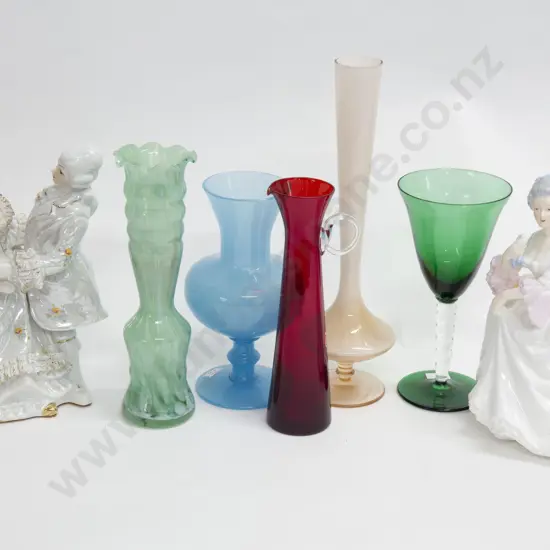 Box of Assorted Art Glass and Ceramic Figures