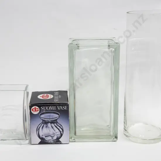 Quantity of Assorted Glass Vases incl. Some As New
