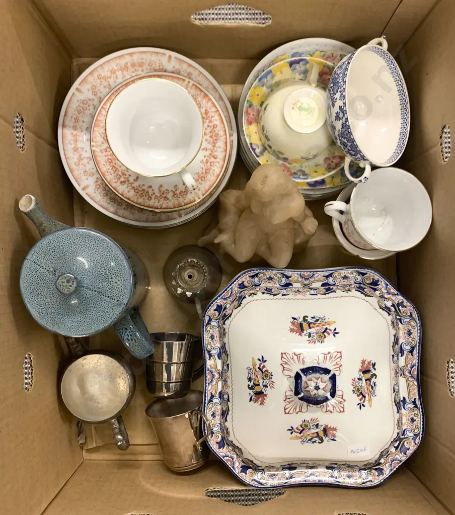 Box of Assorted Fancy China and S/P incl. Staffordshire Image 1++