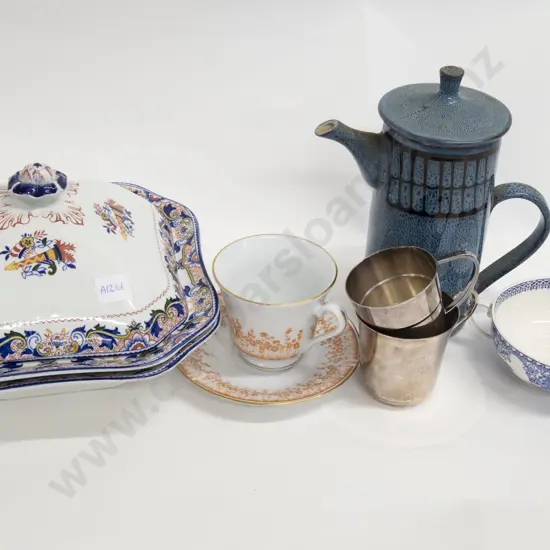 Box of Assorted Fancy China and S/P incl. Staffordshire