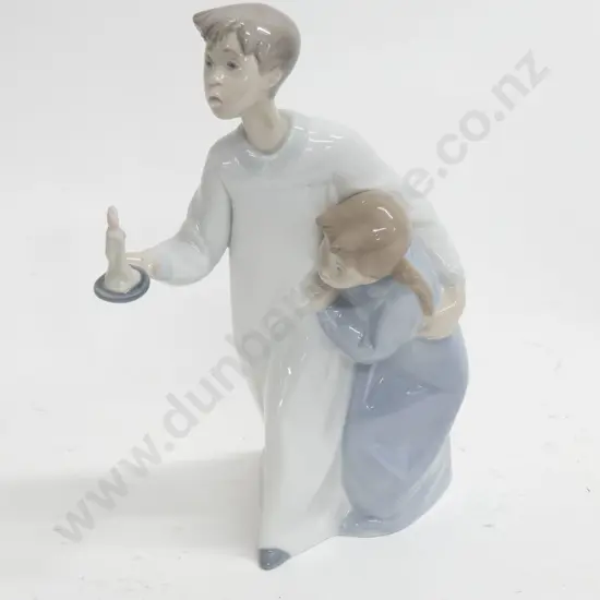 Lladro Figure Group of Brother and Sister