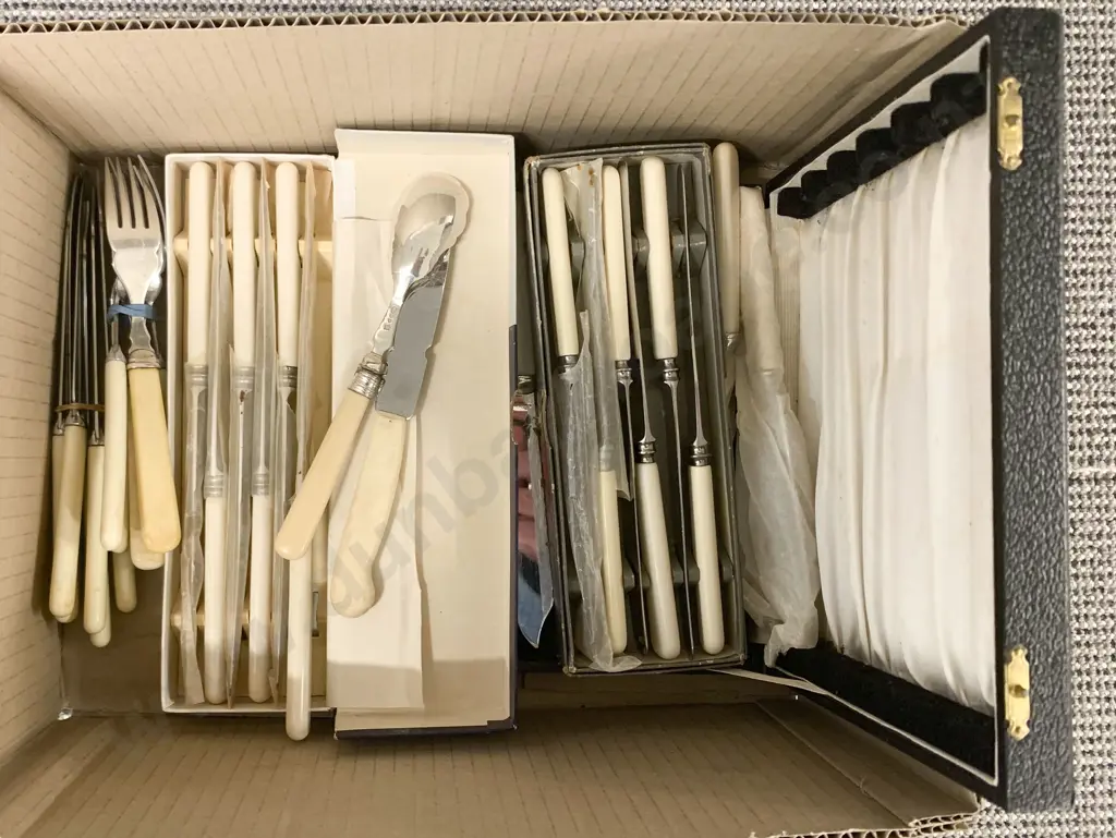 Qty of Assorted Boxed and Loose Cutlery Including Bone Handled Image 1++