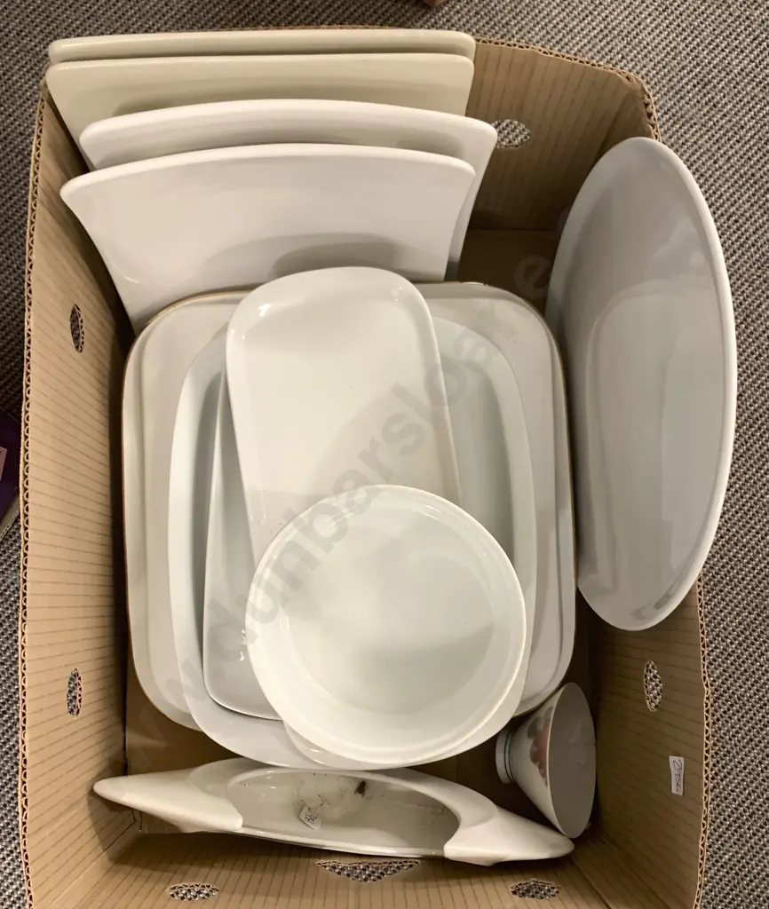 Two Boxes of Kitchen Crockery and Boxed Kitchenware Image 1++