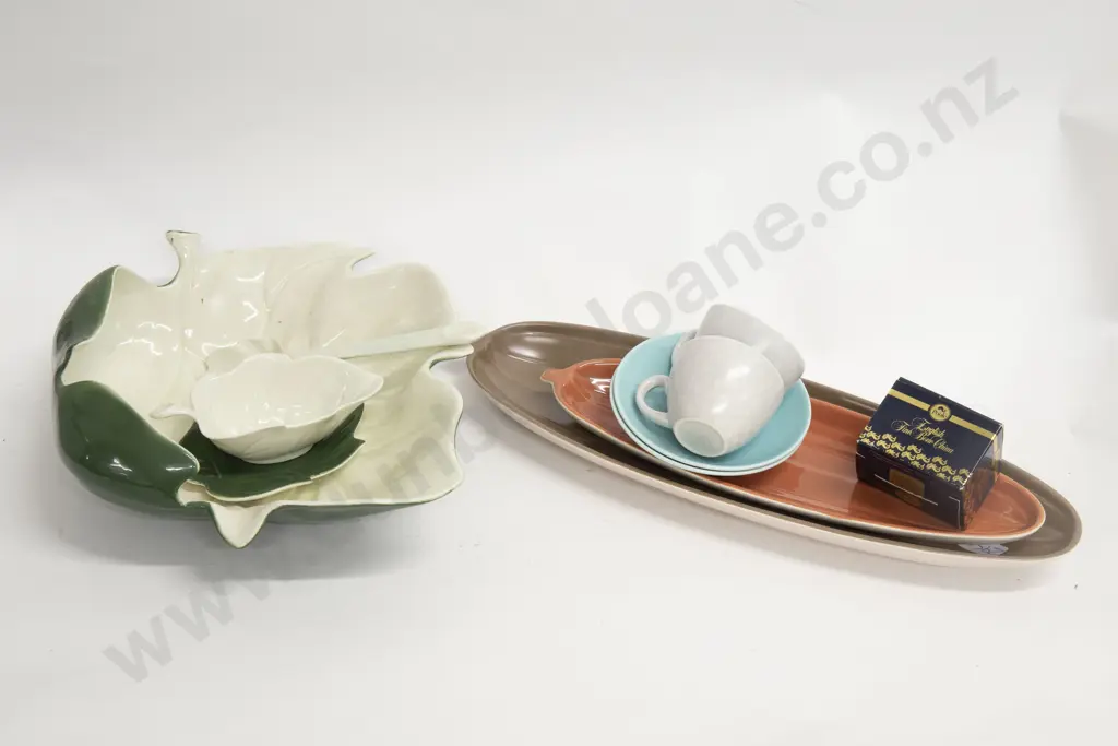 Qty of Various Poole and Carltonware Trays Together With Pair of Poole Demitasse Cup and Saucers Image 1++