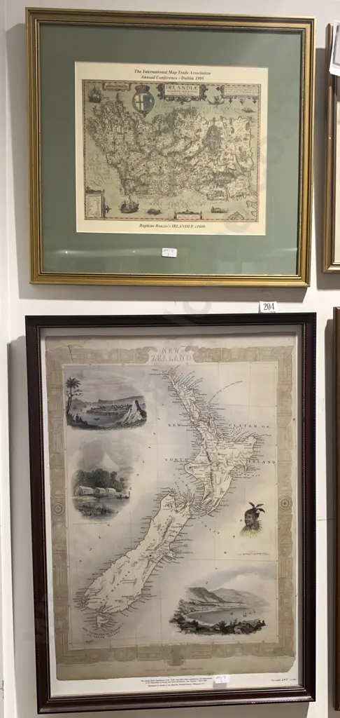 Reprint Map of New Zealand and Other of Ireland (2) Image 1++