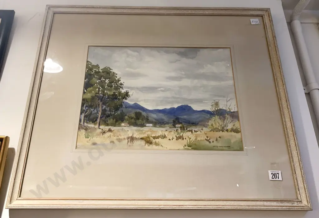 W. S. Wauchop New Zealand Landscape Watercolor Image 1++