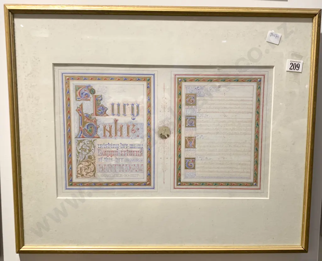 Victorian Hand Illuminated Birthday Card Image 1++