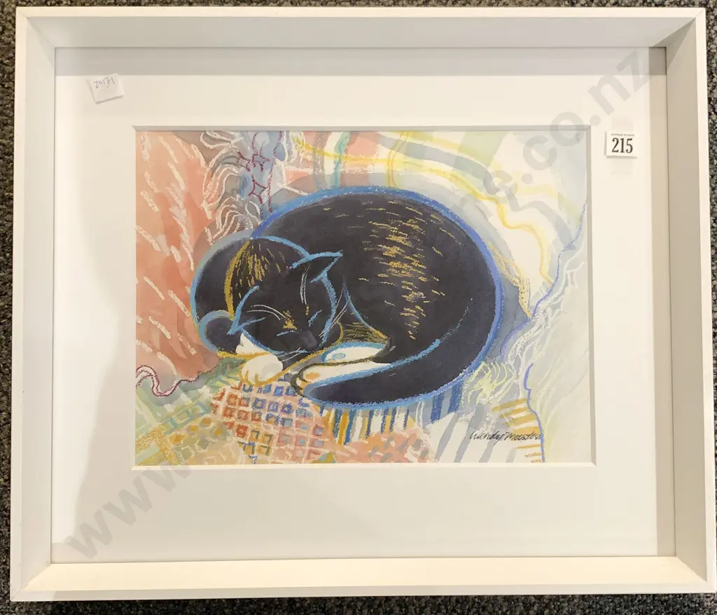 Wendy Masters Cat Study Watercolor and Pastel Image 1++