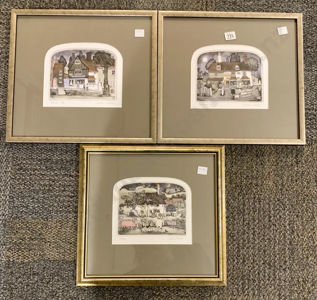 Graeme Clarke Set of Three Limited Edition Prints of Rustic English Scenes Image 1++