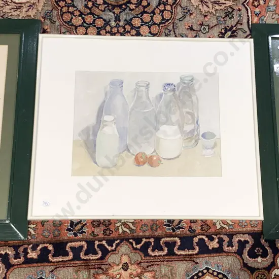 Watercolor Still Life and Two Botanical Prints (3)