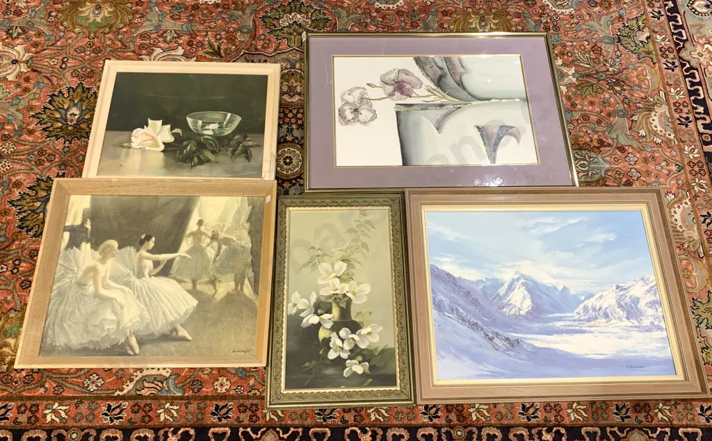 G. Brunsdon "Tasman Glacier" and Four Other Artworks (5) Image 1++