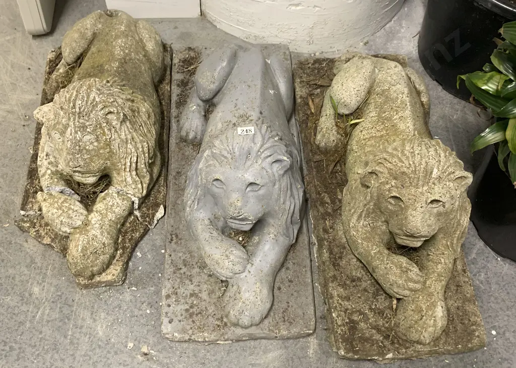 Three Garden Lion Ornaments (one AF) Image 1++