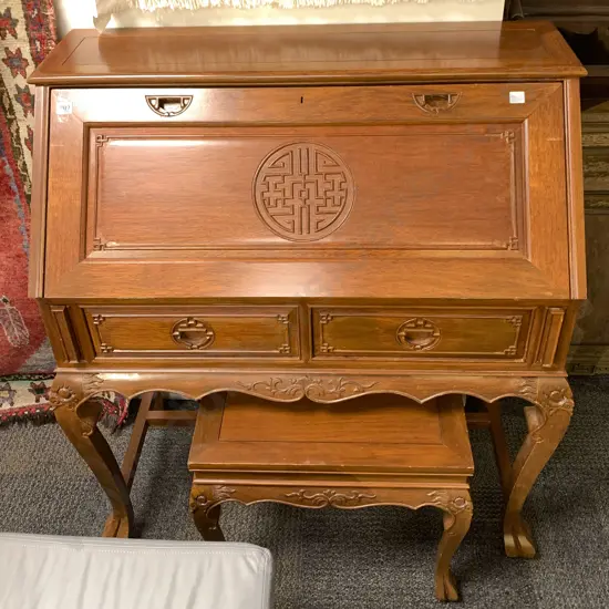 Chinese Rosewood Desk and Stool