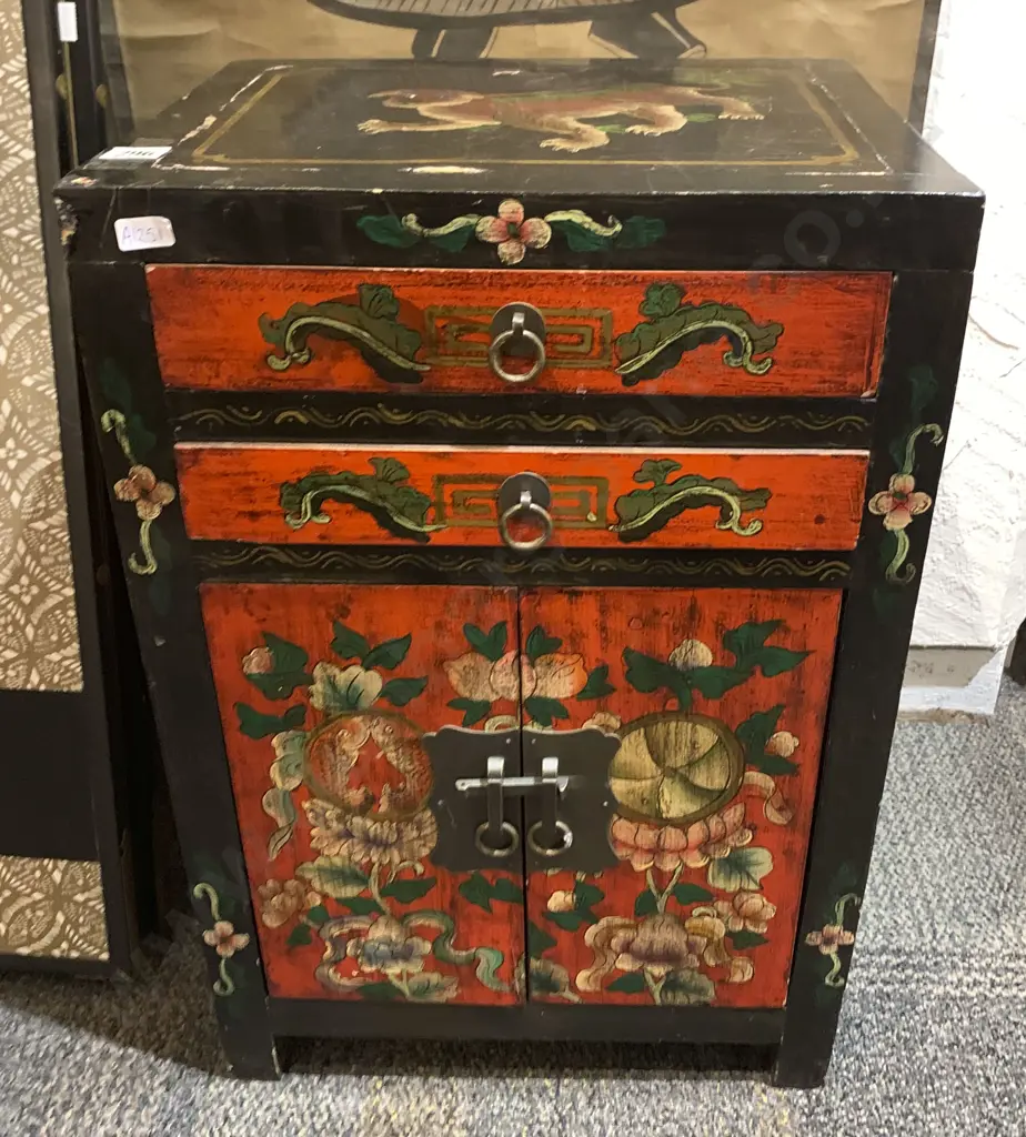 Small Chinese Painted Side Cabinet Image 1++