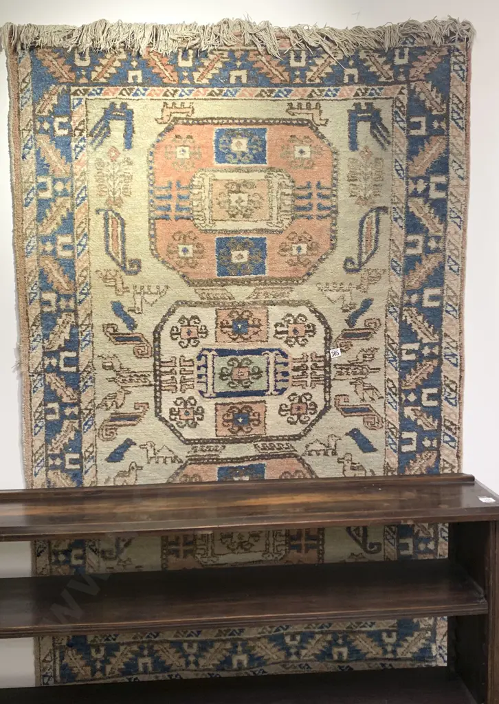 Caucasian Rug with Three Octagonal Medallions (Faded) Image 1++