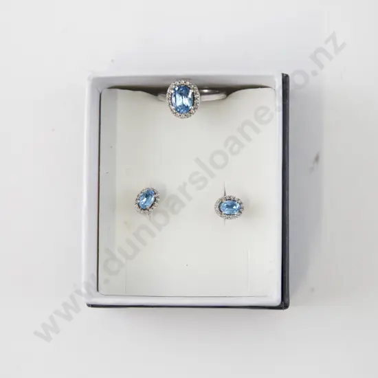S/S Topaz Ring and matching earrings