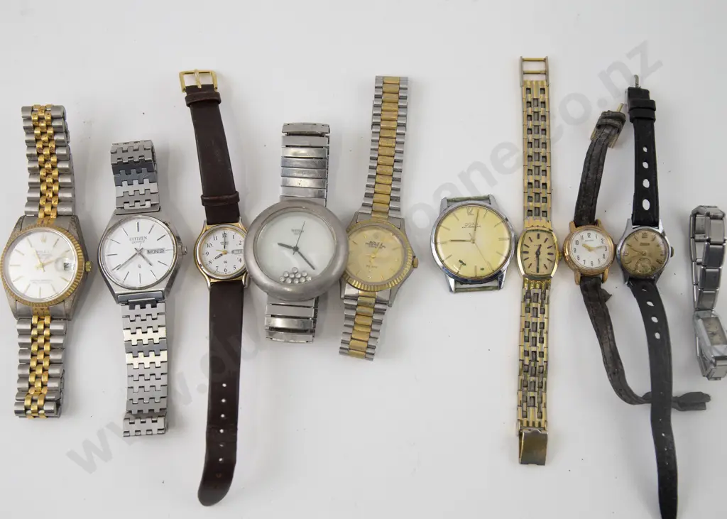 Ten Various Wrist Watches including two faux rolex Image 1++
