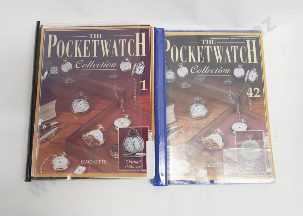 Display Case of 40 Decorative Pocket Watches Together With Two "The Pocketwatch Collective" Magazines Image 1++