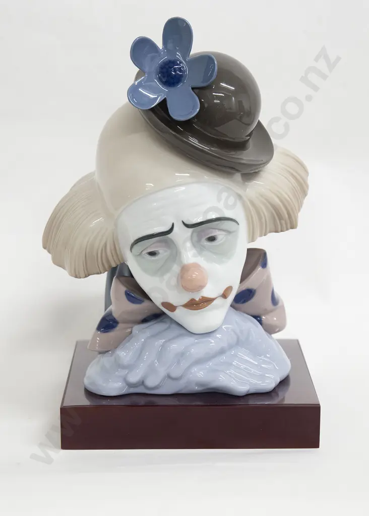 Lladro Bust "Clowns Head Bowler Hat" in Original Box Image 1++