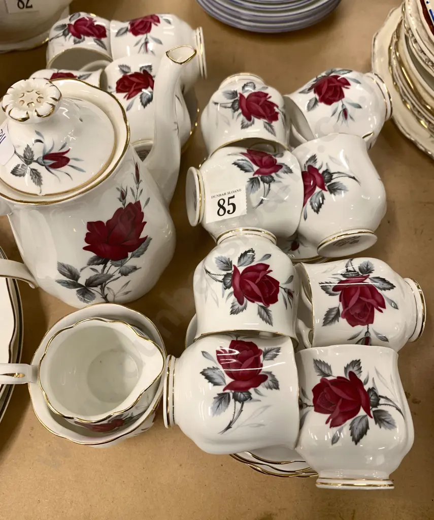 Royal Albert "Sweet Romance" Demitasse Coffee Set Image 1++