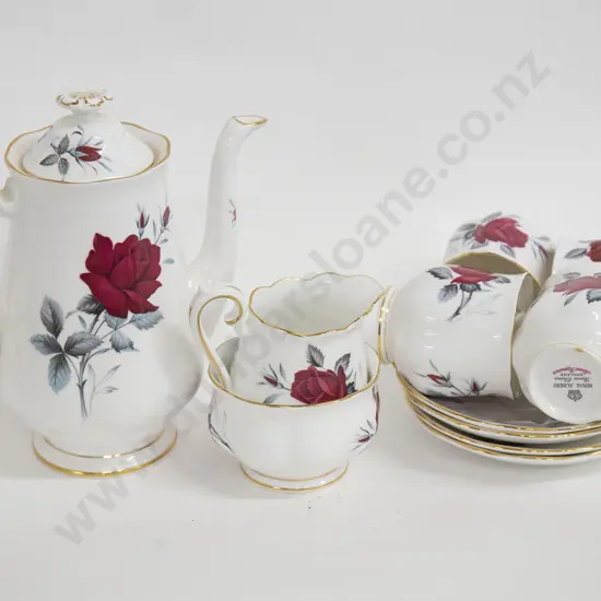 Royal Albert "Sweet Romance" Demitasse Coffee Set