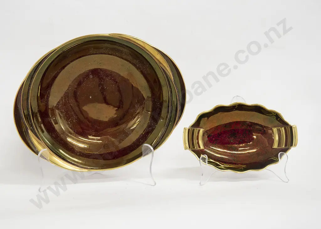 Carlton Ware"Rouge Royale" Bowl and Small Dish Image 1++