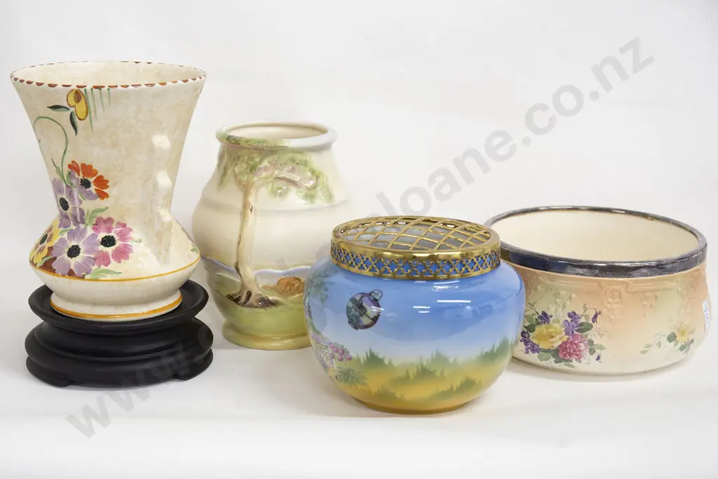 Rose Bowl Together with Two Mid Century Vases etc Image 1++