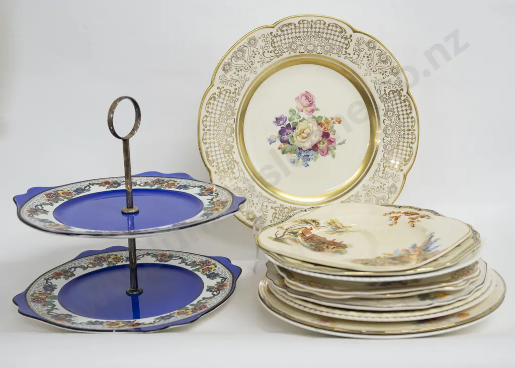 Two Tier Cake Plate together with Quantity of Assorted Fancy China Plates Image 1++