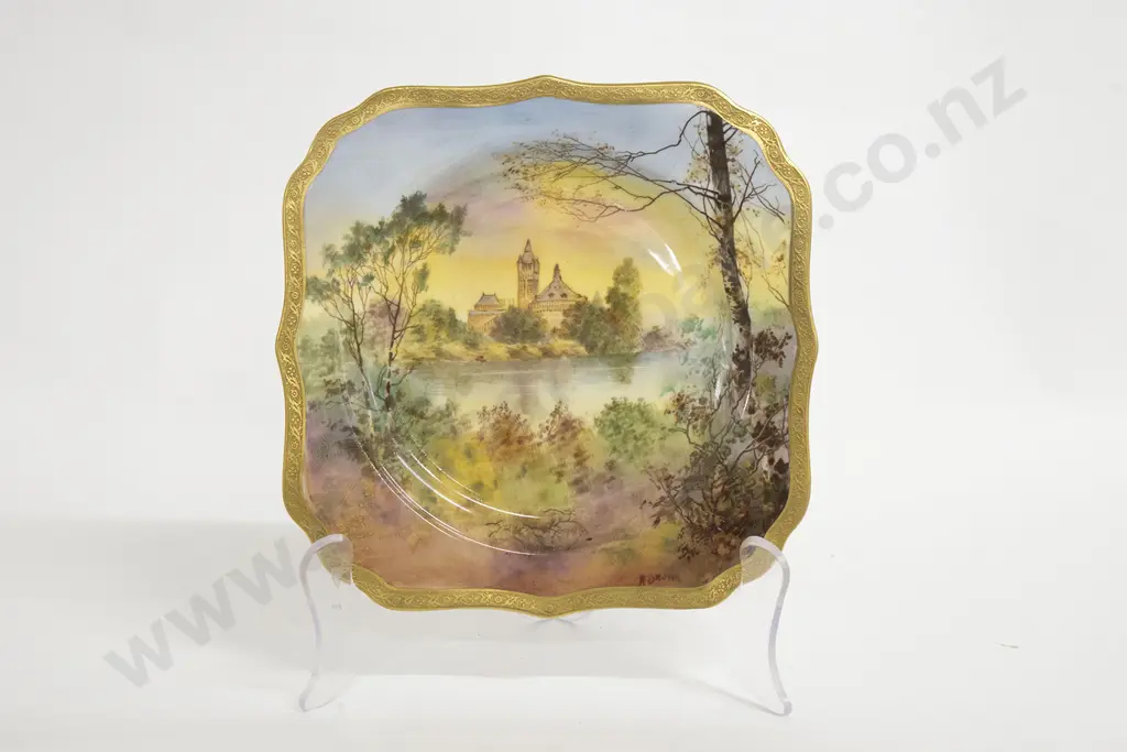 RD Hand Painted Signed R.Brown "Shakespeare's Country" Image 1++