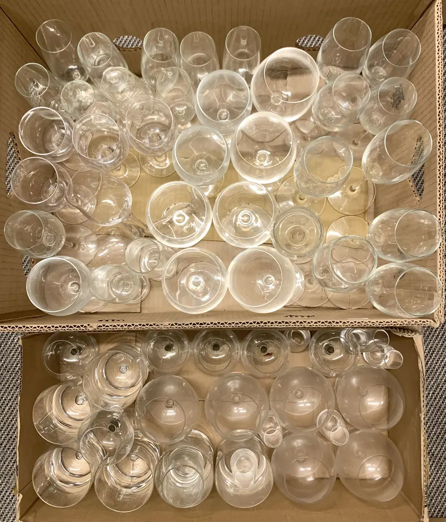 Two Boxes of Glassware Image 1++