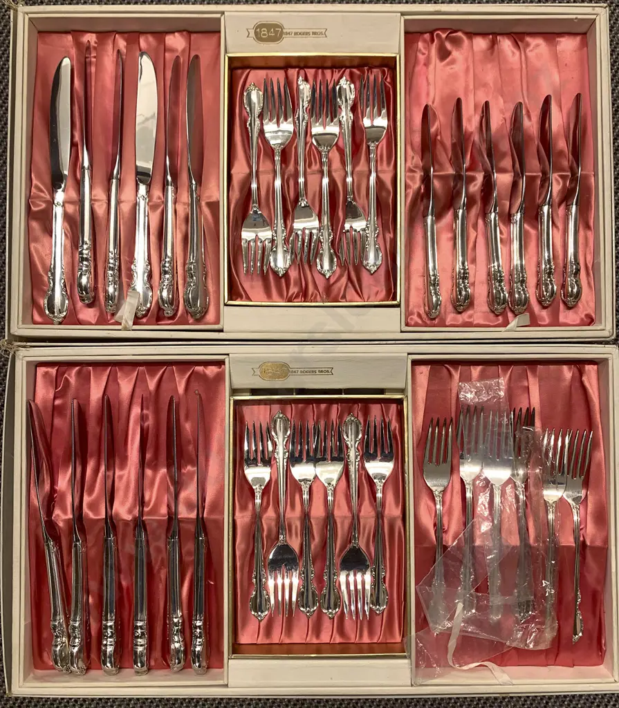 Two Boxed Set of Rogers Plated Cutlery Image 1++