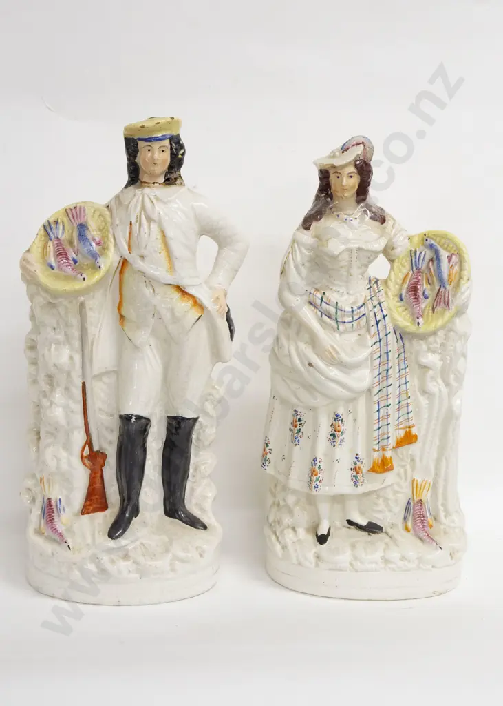 Pair Vict Staffordshire Figures (af) Image 1++