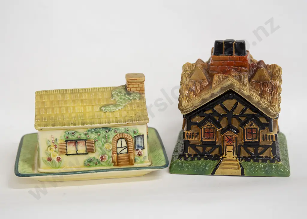 Cottage Ware Butter Dish and Biscuit Barrel Image 1++