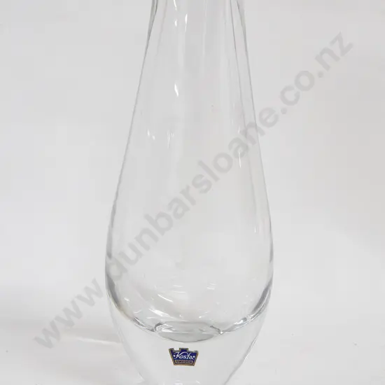 Engraved Kosta Sweden Glass Vase