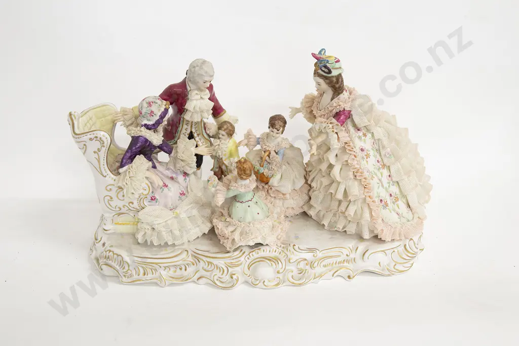 Large Dresden Figure "Grandmothers Birthday" Image 1++