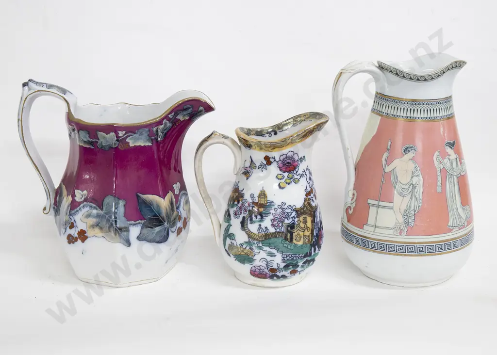 Three Vict Staffordshire Jugs Image 1++