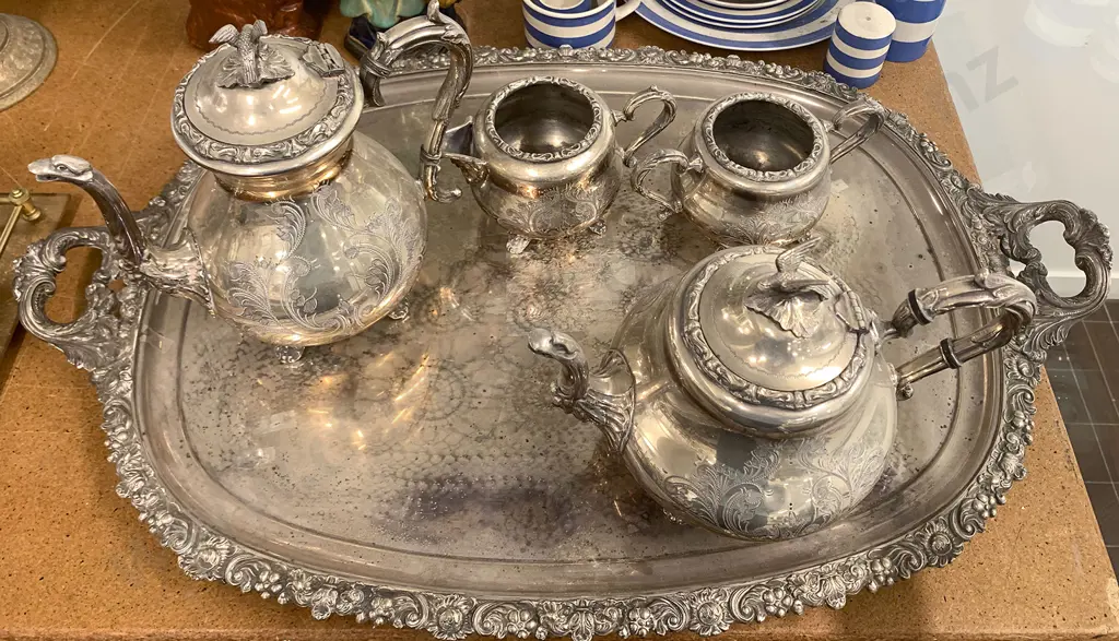 Silver Plated Five Piece Tea and Coffee Set Image 1++