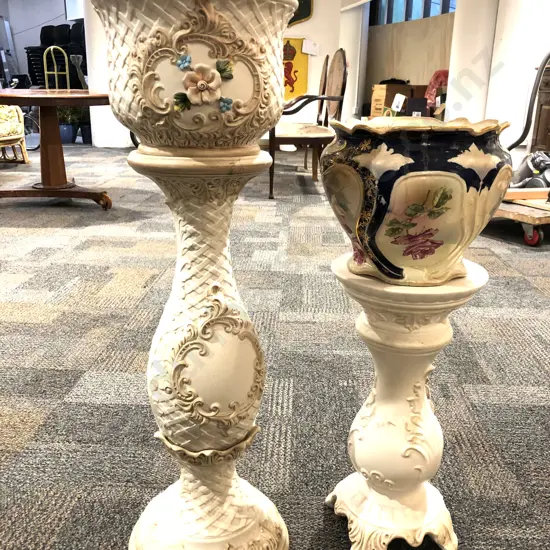 Two Planters and Stands