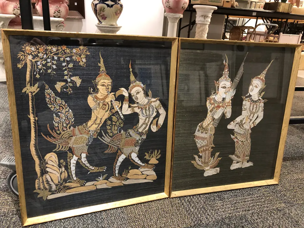 Two Balinese Silk Pictures Image 1++