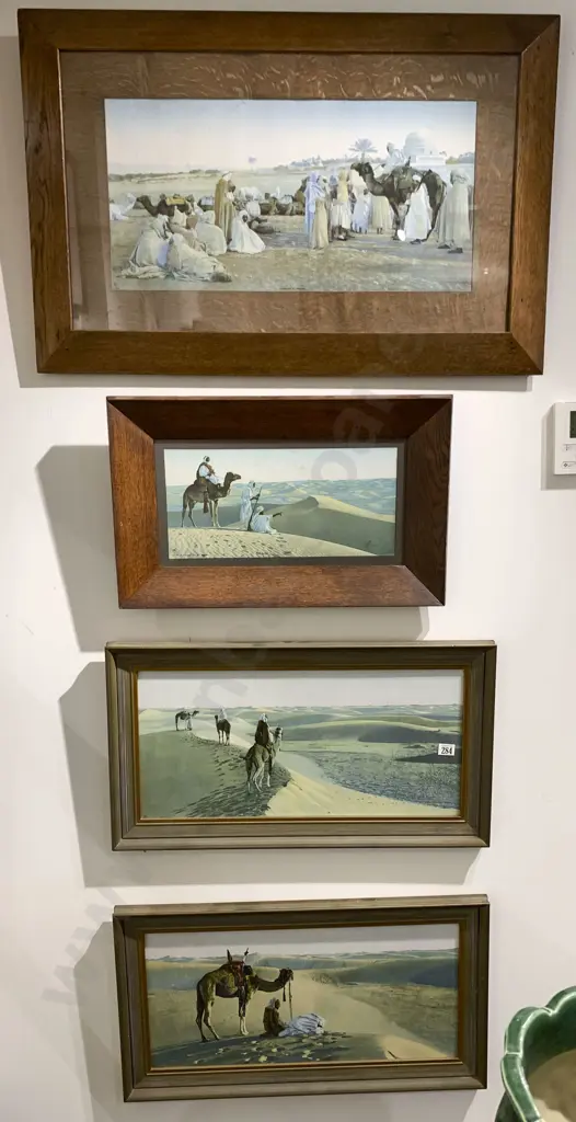 Four Framed Arabian Desert Scene Prints Image 1++