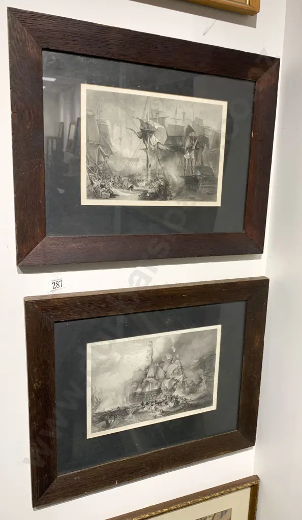 Pair of Oak Framed Engravings Image 1++