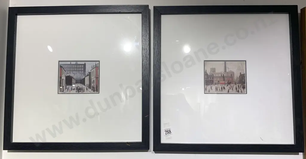 Pair of Framed L S Lowry Prints Image 1++