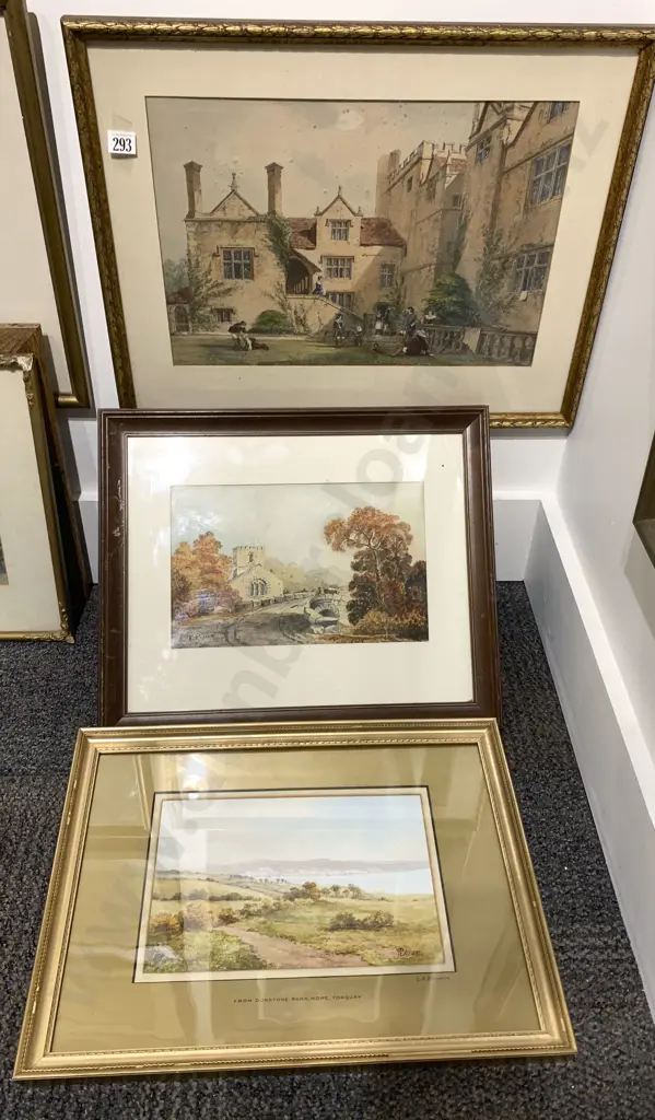 Two English Watercolours and Print Image 1++