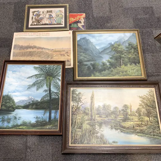 Three Oil Landscapes and Other Prints