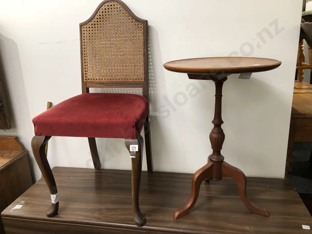 Wine Table and Wycombe Cane Back Bedroom Chair Image 1++